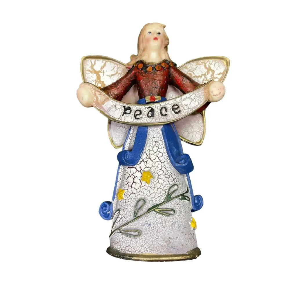 Peace Angel Statue Figurine Christmas Holiday Religious Rustic Farmhouse Style